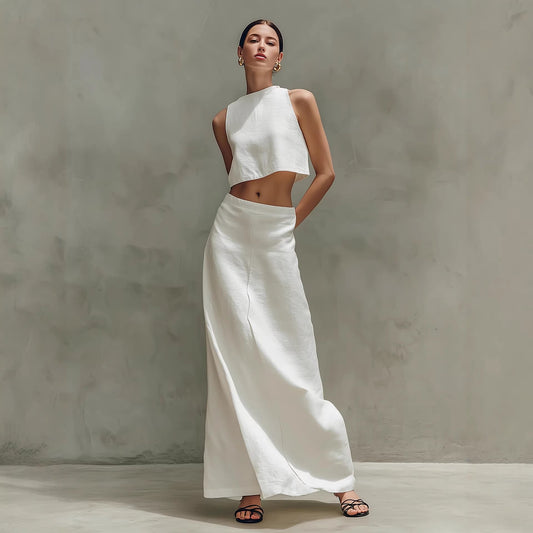 Women's Sleeveless Slimming Maxi Dress Two-Piece Set FitiqueFit