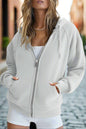 Women’s Zip Up Crop Sweatshirt – Fleece Lined Casual Hoodie FitiqueFit