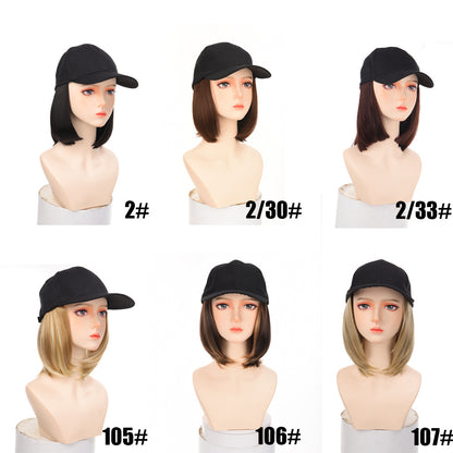 Women'S Hat Wigs, Baseball Cap Wigs, Short Bob Hairstyles, Synthetic Caps with -Resistant NovaCart