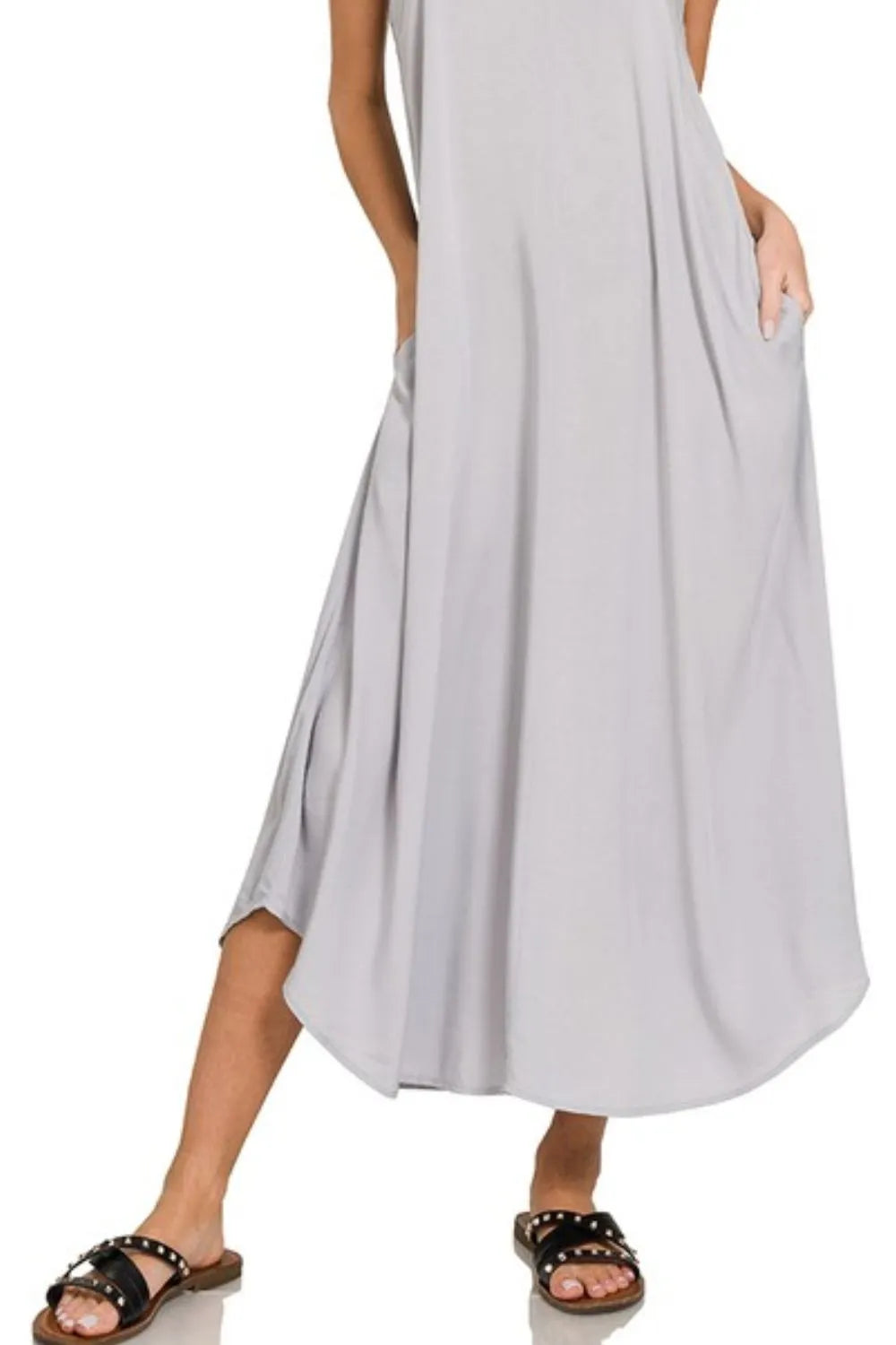 Zenana Woven Arc Hem Cami Dress With Flowy Pockets West2East Surf