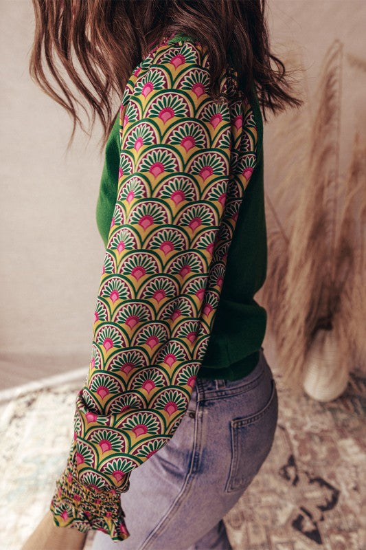 Floral Patchwork Puff Sleeve Sweater Shop Style & More | Fresh Looks, Everyday Deals & Free Shipping