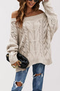 Strapless Loose Off Shoulder Solid Color Pullover Sweater Grayceful LLC