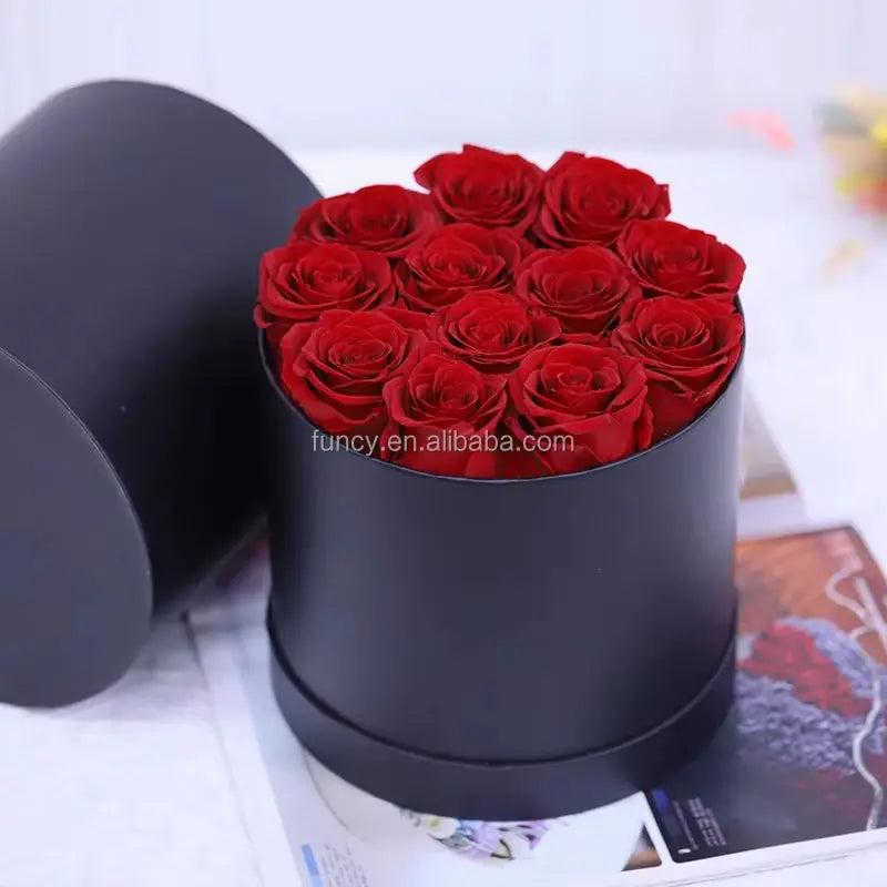 Elegant Custom Logo Preserved Roses Gift Box - Perfect for Mother's Day and Special Occasions