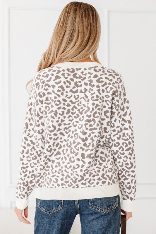 Leopard Drop Shoulder Chunky Cardigan Sweater Shop Style & More | Fresh Looks, Everyday Deals & Free Shipping