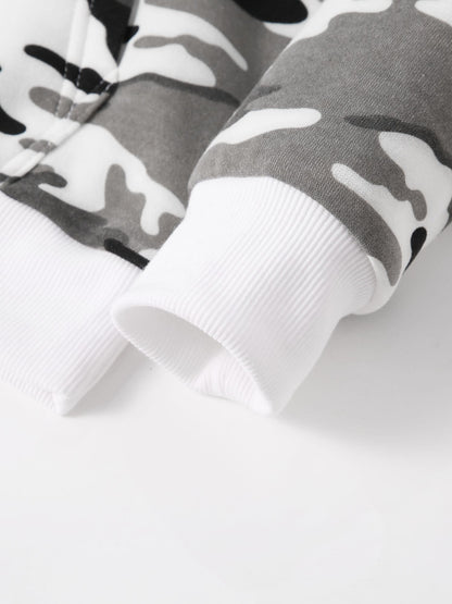 Men's Camouflage Loose Pullover Hooded Fleece Sweatshirt for Autumn And Winter, Hooded, Fleece NovaCart