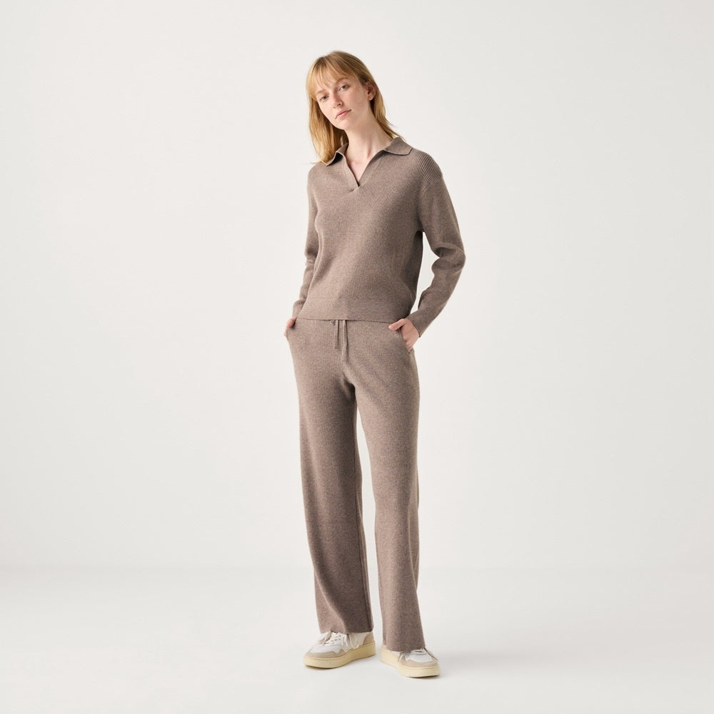 Women’s Ribbed Half-Open Collar Sweater FitiqueFit