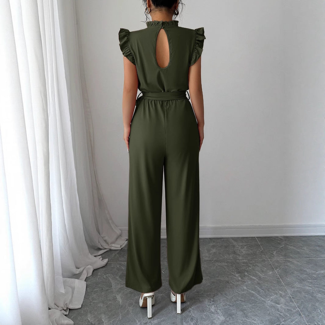 Simple Fashion Ruffled Short Sleeves Corset Jumpsuit For Women Grayceful LLC