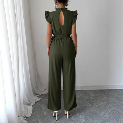 Simple Fashion Ruffled Short Sleeves Corset Jumpsuit For Women Grayceful LLC