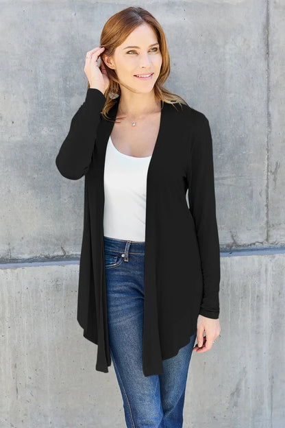 Basic Bae Full Size Open Front Long Sleeve Cardigan New Era Fashion LLc