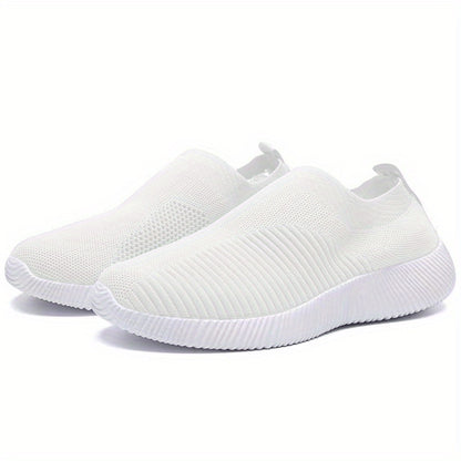 Women'S Lightweight Slip-On Sneakers, Solid Color Fabric Upper, Round Toe, MD Sole, Low Top, All-Season Casual Shoes for Running, Fitness, Dance, Walking, Travel NovaCart