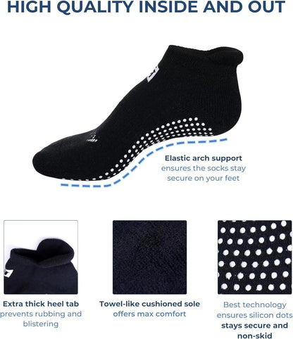Non-Slip Socks Yoga Barre Pilates Hospital Maternity Sock W/Grips for Women Men