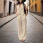 Women’s V‑Neck Button‑Front Vest & High‑Waist Pants Set FitiqueFit