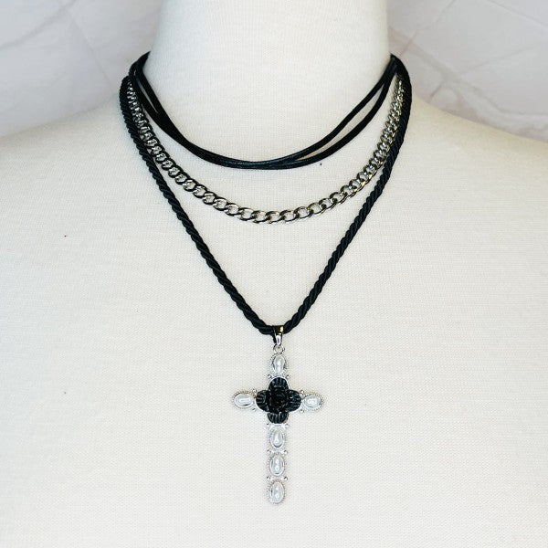 Layered Black Rose Cross Necklace Shop Style & More | Fresh Looks, Everyday Deals & Free Shipping