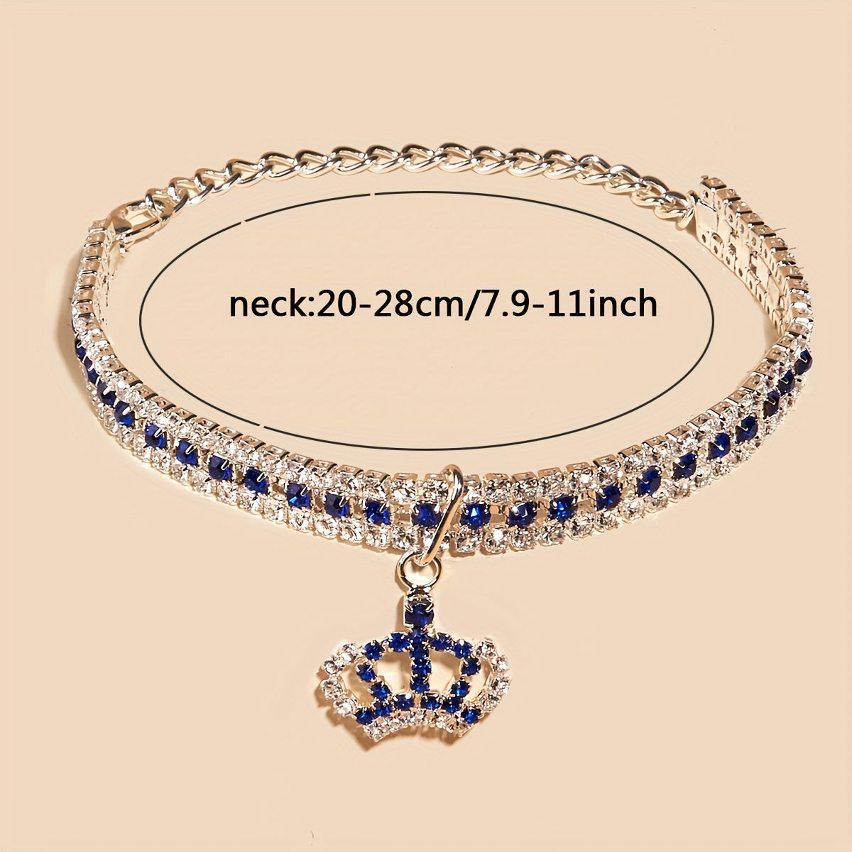 Elegant Pet Rhinestone Crown Pendant Necklace - Sparkling Multicolor Gemstone Accessory for Cats & Dogs, Random Color Selection NovaCart