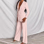 Lapel Button-Down Blazer & Straight-Leg Trousers Suit FitiqueFit