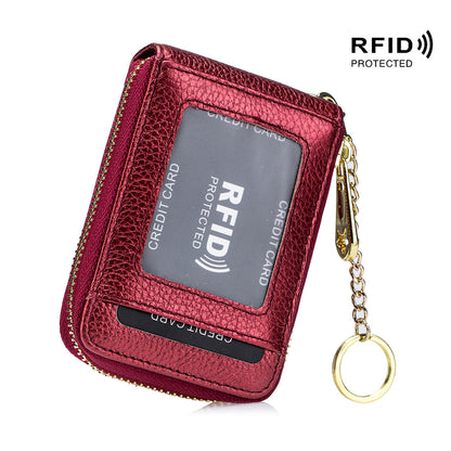 [RFID Credit Card Holder] Casual RFID Credit Card Holder, Multi-compartment Wallet - Simple Zip Around Card Case NovaCart