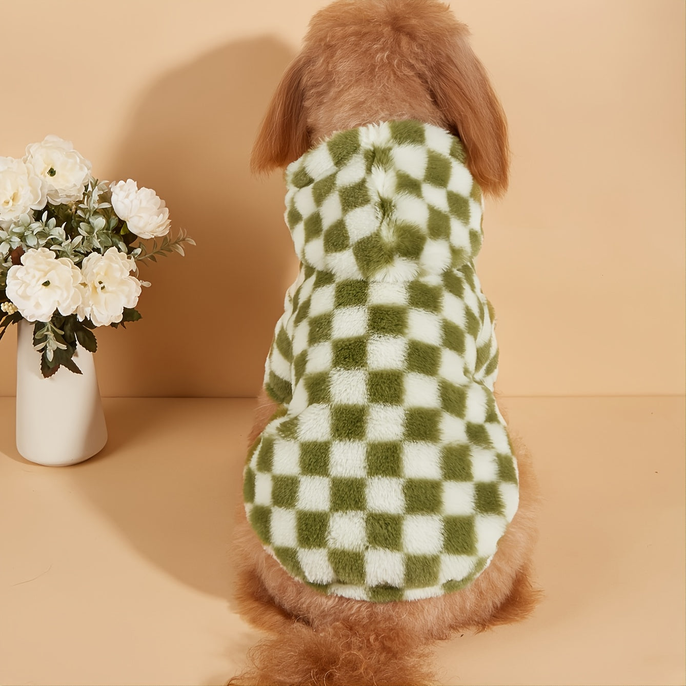 Winter Plaid Dog Sweater Warm Cat Hoodie For Cold Weather, Pet Apparel, For Small & Medium Dogs NovaCart