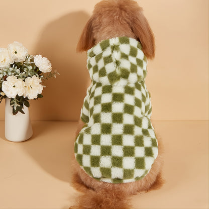 Winter Plaid Dog Sweater Warm Cat Hoodie For Cold Weather, Pet Apparel, For Small & Medium Dogs NovaCart