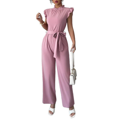 Simple Fashion Ruffled Short Sleeves Corset Jumpsuit For Women Grayceful LLC