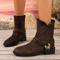 Casual Metal Buckle Slip-On Women’s Martin Boots FitiqueFit