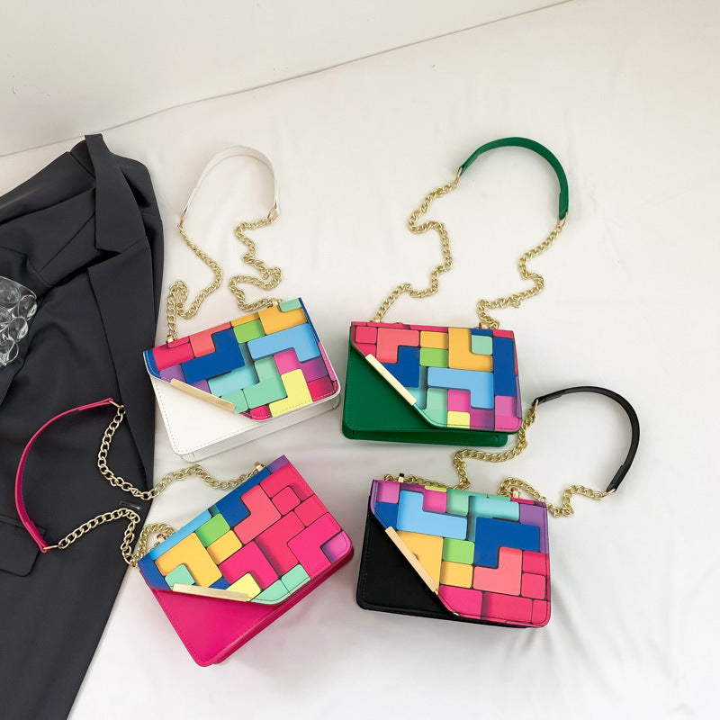 Western Style Chain Women's Fashion Color Contrast Crossbody See size chart under “more details” The Fashion Celestial
