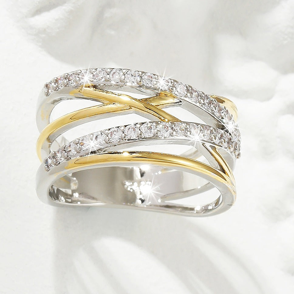 Luxury Infinity Synthetic Zirconia Eternity Ring Wedding Engagement Party Decor for Bride Women Gift NovaCart