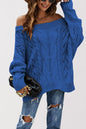 Strapless Loose Off Shoulder Solid Color Pullover Sweater Grayceful LLC