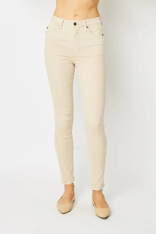 Judy Blue Full Size Garment Dyed Tummy Control Skinny Jeans New Era Fashion LLc