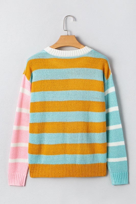 Stripe Colorblock Long Sleeve Sweater Shop Style & More | Fresh Looks, Everyday Deals & Free Shipping