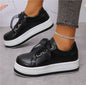 Single Large Size Casual European And American Lace-up Flat Round Toe Platform Women's Shoes See size chart under “more details” The Fashion Celestial