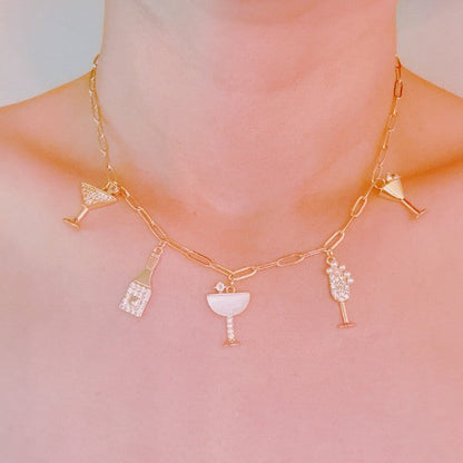 Cheers To Happiness Multi Charm Necklace Shop Style & More | Fresh Looks, Everyday Deals & Free Shipping