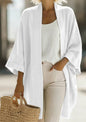Women's Japanese Linen-Blend Kimono Cardigan – Open Front 3/4 Sleeve FitiqueFit