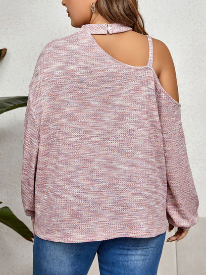 Honey Plus Size Mock Neck Cutout Shoulder Blouse See size chart under “more details” The Fashion Celestial