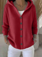 Women’s Button-Down Hoodie Cardigan Sweater Coat FitiqueFit