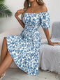 Floral Print Square Collar Dress Summer Fashion Ruffles Dresses Women's Clothing Grayceful LLC
