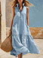 Women's Sleeveless Resort Dress – Loose Fit Zipper Detail FitiqueFit