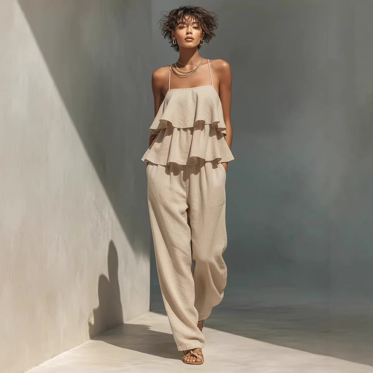 Women's Sleeveless Camisole Top & Casual Pants Set FitiqueFit