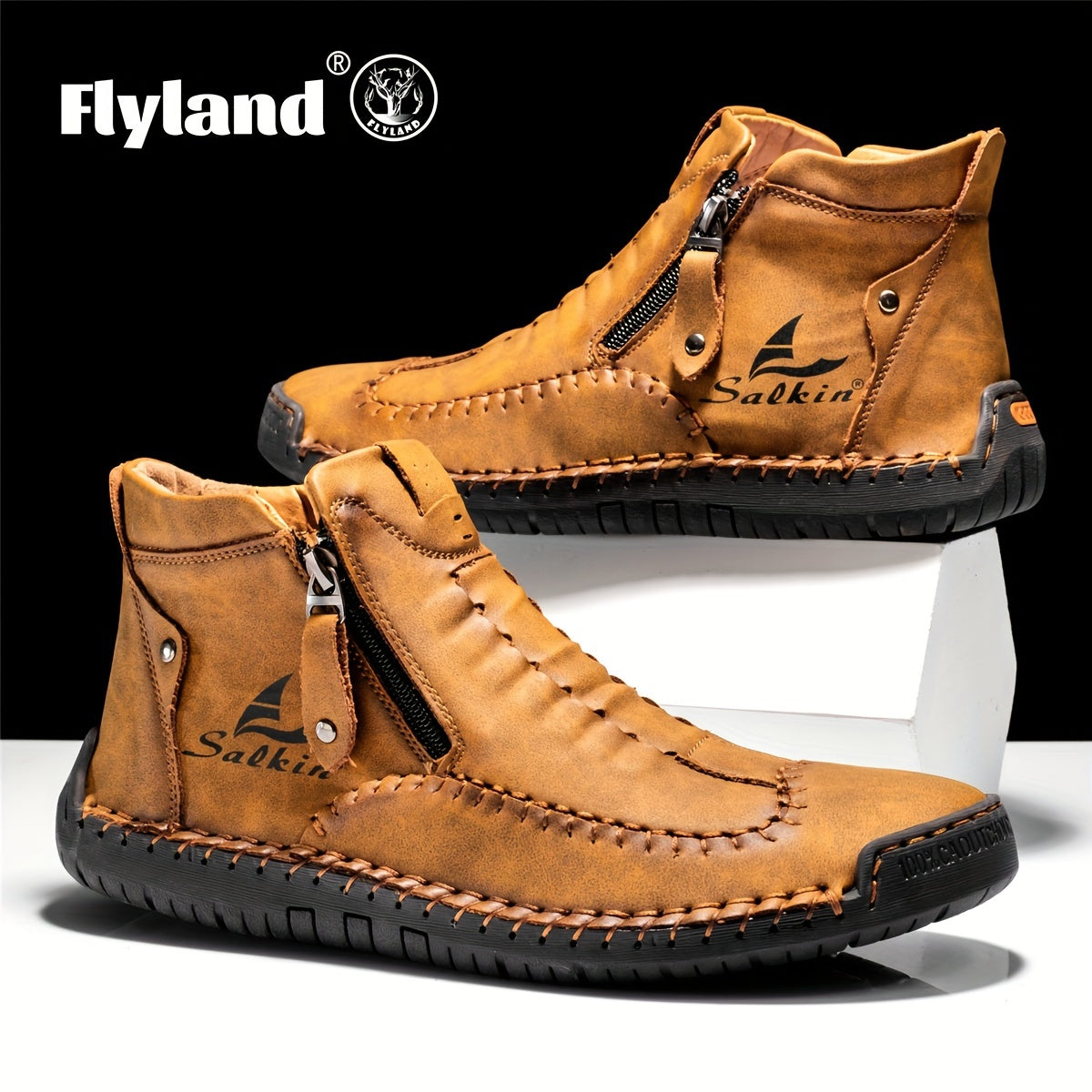 FLYLAND Fashion Vintage Chukka Boots Driving Walking Shoes Business Casual Ankle Boots Daily Work Office Shoes NovaCart