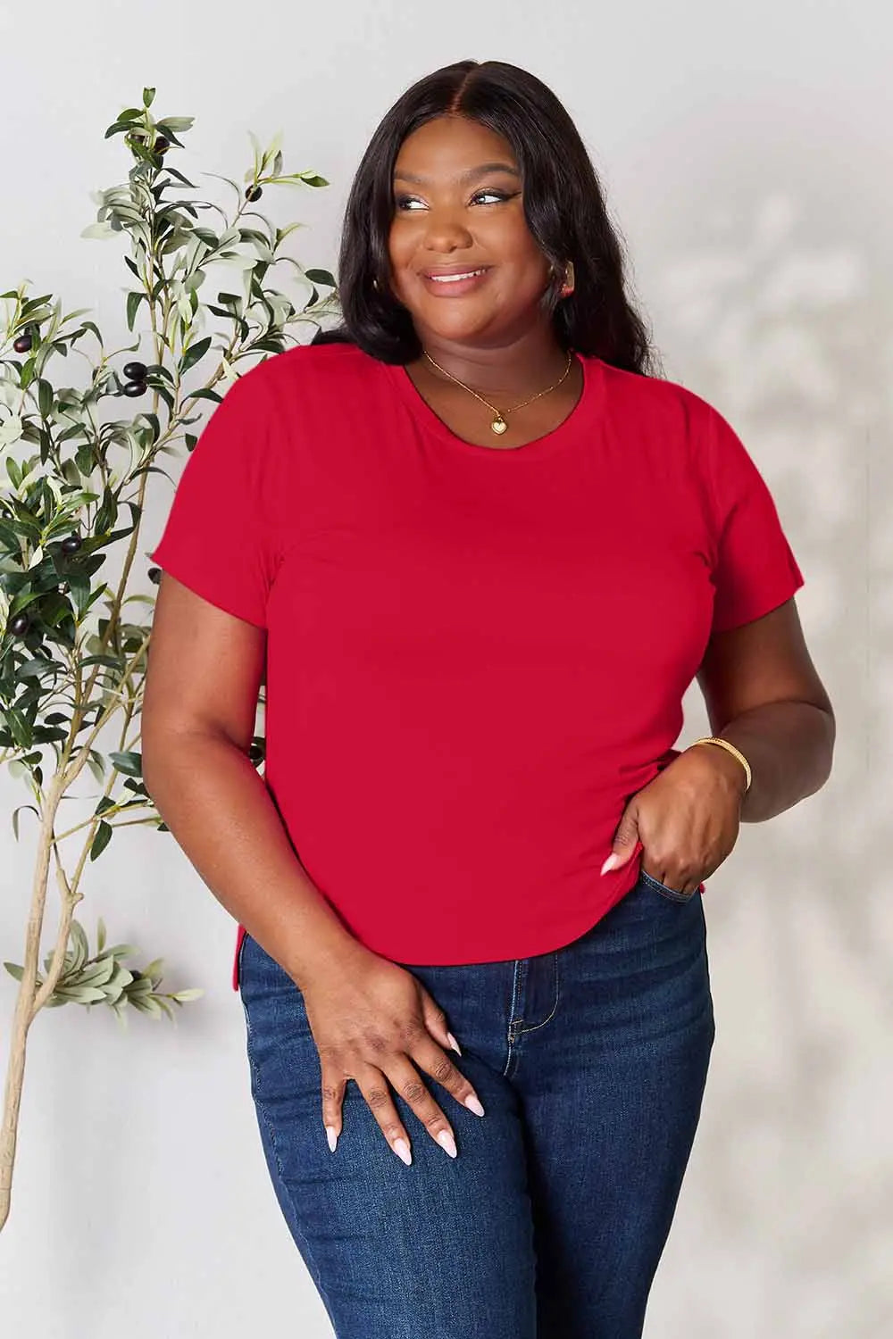 Basic Bae Full Size Round Neck Short Sleeve T-Shirt West2East Surf