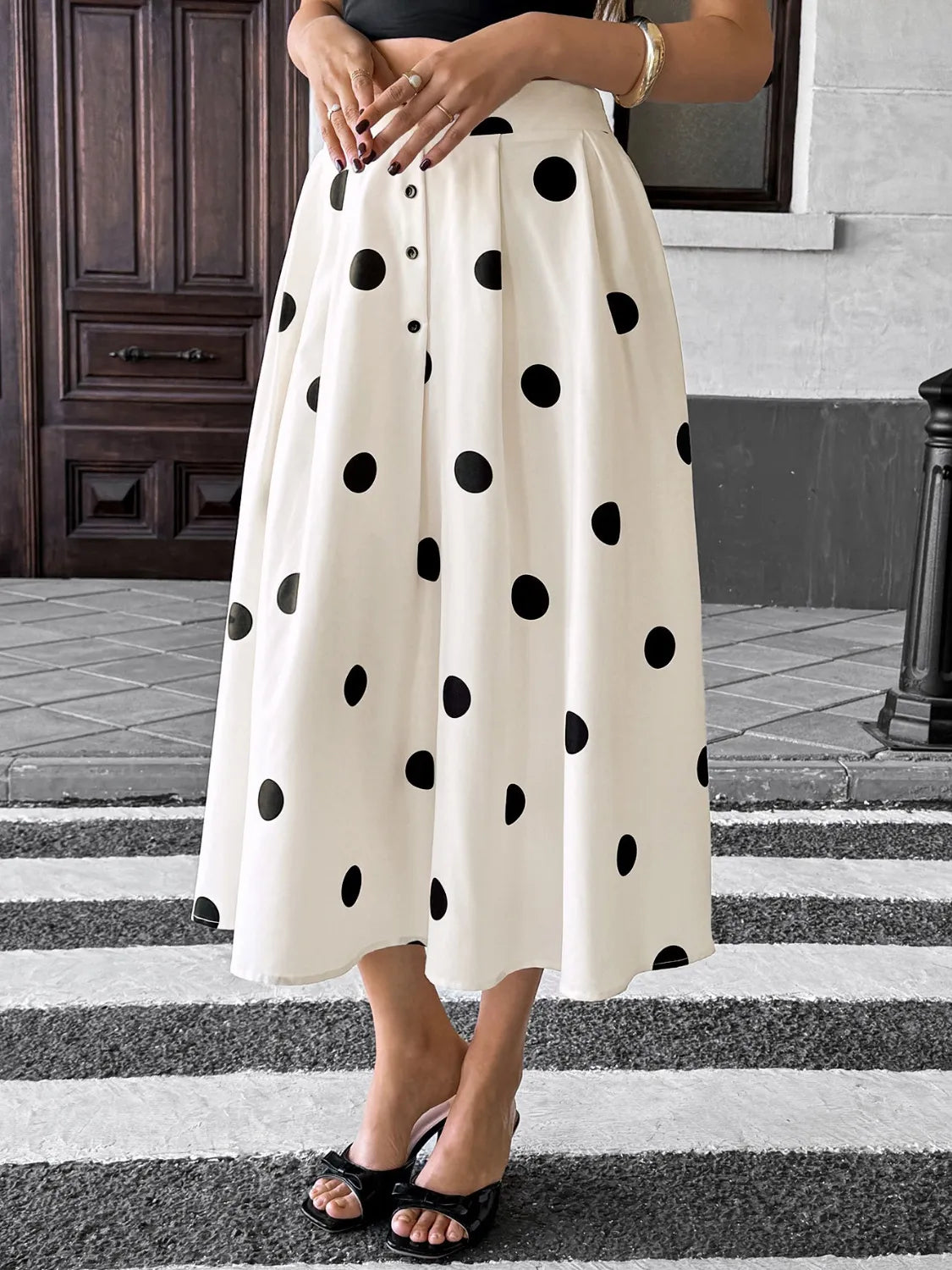 Polka Dot Skirt See size chart under “more details” The Fashion Celestial