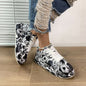 Round-Toe Thick-Sole Lace-Up Sneakers — Women’s Casual Print Shoes FitiqueFit