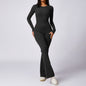Leisure Horn Long Sleeve Yoga Jumpsuit Tight Quick-drying Sports Workout Grayceful LLC