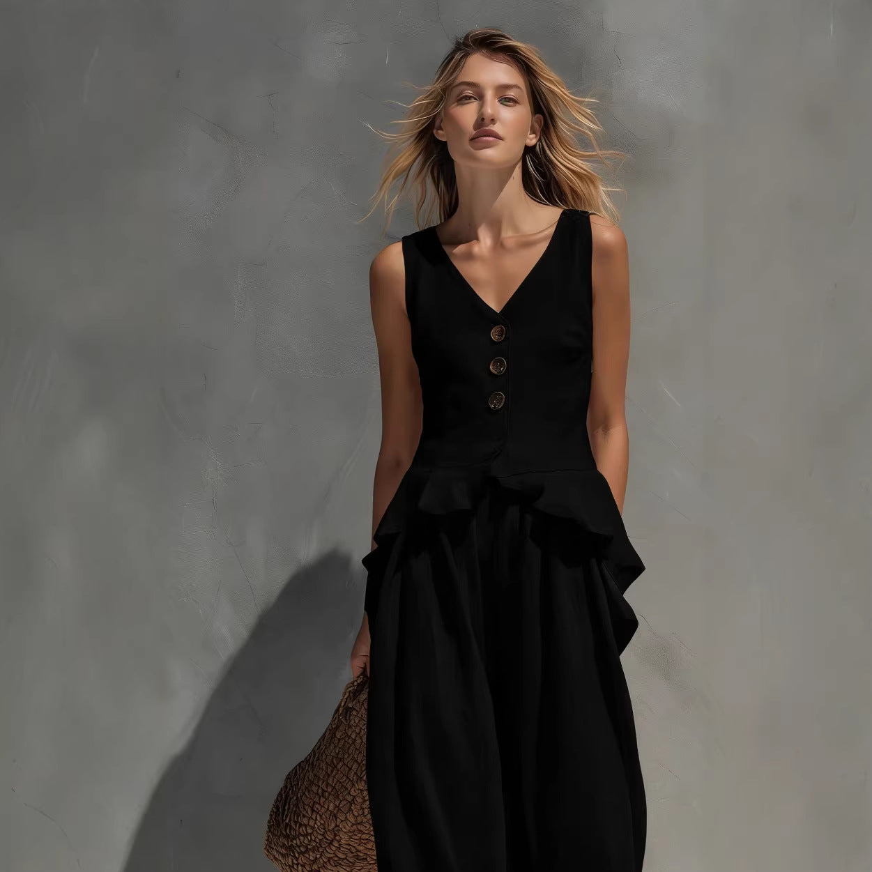 Women's Sleeveless Top & Wide-Leg Pants Two-Piece Set FitiqueFit