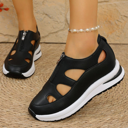 Women's Chunky Sole Closed-Toe Sandals – Soft Sole Velcro Strap FitiqueFit