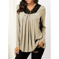 Printed V-neck Long Sleeve Lace Top.