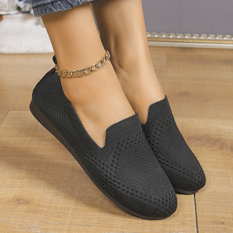 Flying Woven Slip-On Flats — European / American Style Work Shoes FitiqueFit