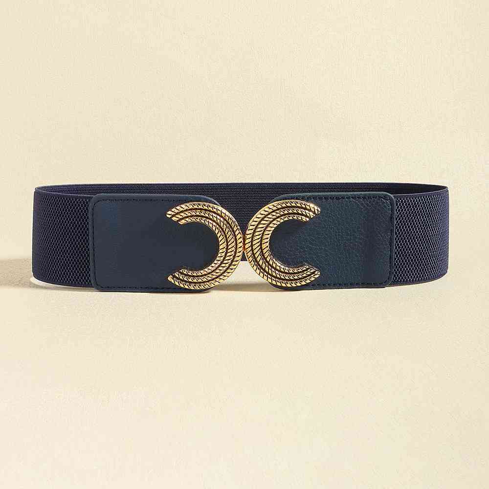 YourBrand Double C Buckle Elastic Belt – Stylish and Versatile Design See size chart under “more details” The Fashion Celestial