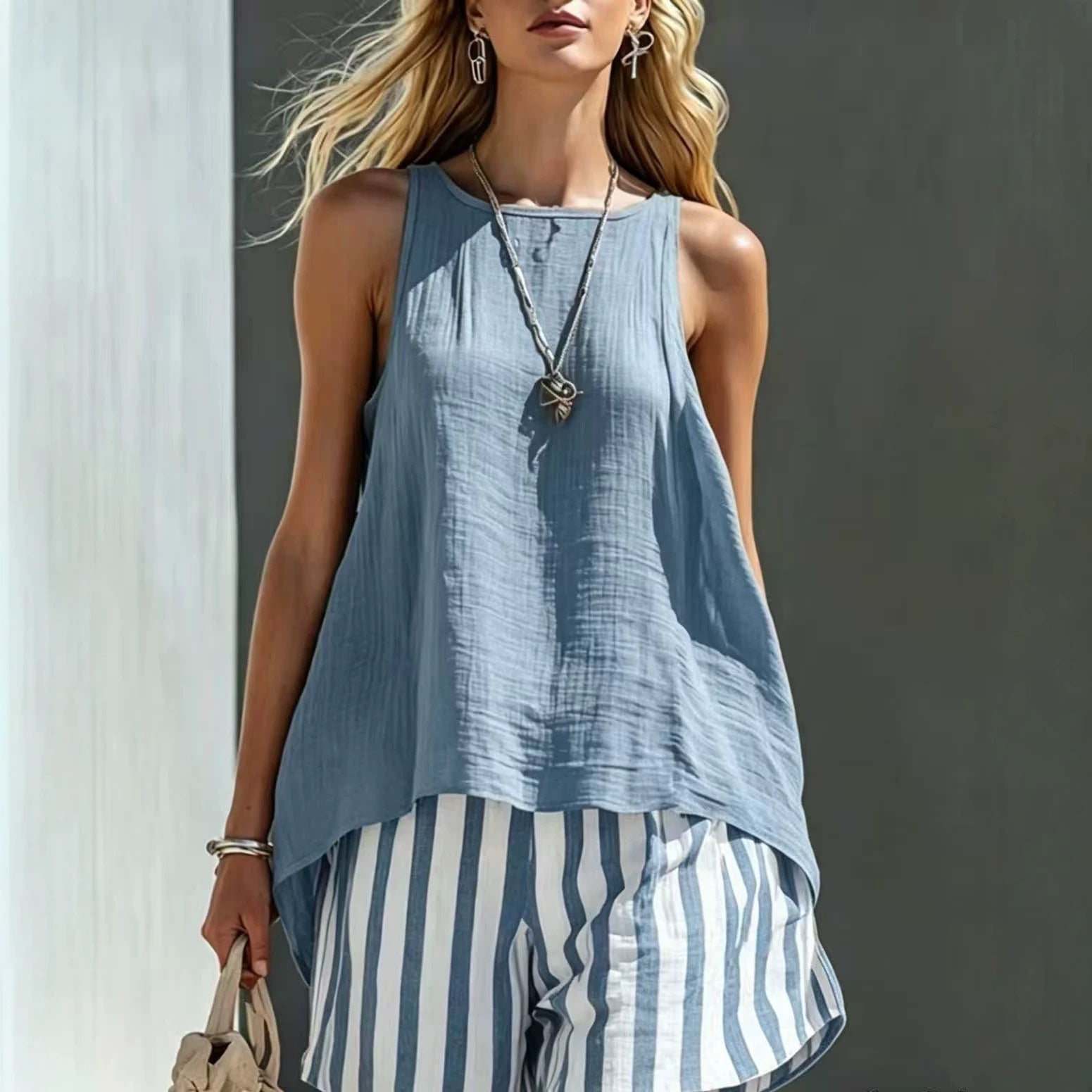 Women's V-Neck Long-Sleeve Loose-Fit Button-Up Shirt FitiqueFit