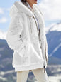 Plush Hooded Jacket – Oversized Fleece Zip-Up with Pockets FitiqueFit