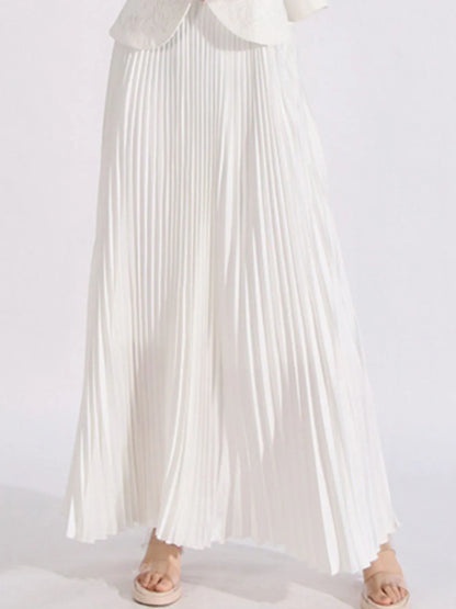 Button Up Long Sleeve Top and Pleated Skirt Set See size chart under “more details” The Fashion Celestial